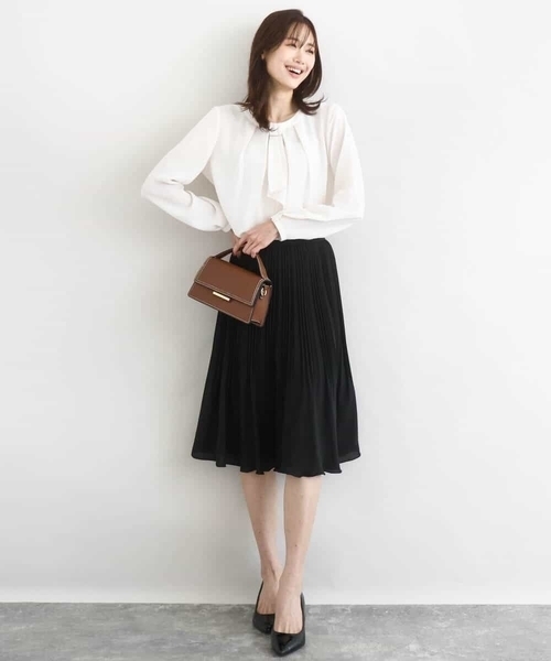 MK MICHEL KLEIN(エムケーミッシェルクラン)の「リバーシブルシフォンプリーツスカート/洗える(スカート・レディース・ネイビー/ブラック・38)」の6枚目の写真