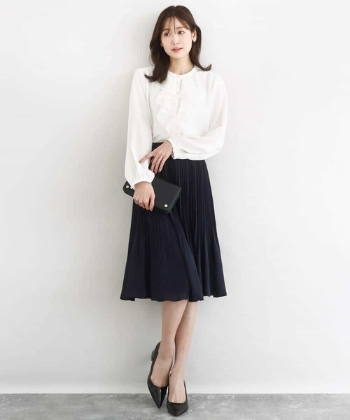 MK MICHEL KLEIN(エムケーミッシェルクラン)の「リバーシブルシフォンプリーツスカート/洗える(スカート・レディース・ネイビー/ブラック・38)」の12枚目の写真