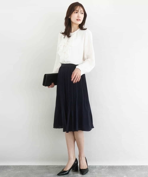 MK MICHEL KLEIN(エムケーミッシェルクラン)の「リバーシブルシフォンプリーツスカート/洗える(スカート・レディース・ネイビー/ブラック・38)」の14枚目の写真