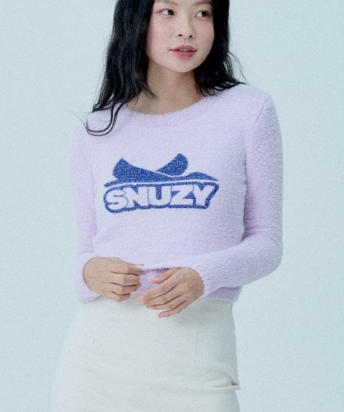 snuzy(スナジー)の「ロゴニットクロップトップラベンダーフォグ(ニット/セーター・レディース・その他・FREE)」の2枚目の写真