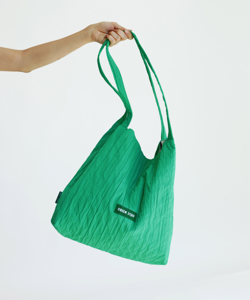 GREEN STUFF（グリーンスタッフ）の「カジュアルなボックス型ショッパーバッグ 53 ボリュームライン - グリーン（ショルダーバッグ・レディース・その他・FREE）」の9枚目の写真