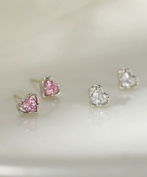 yu-ka（ユーカ）の「YU-KA:ハートデザインピアス Heart design pierce（ピアス（両耳用）・レディース・シルバー系その他/シルバー・FREE）」の5枚目の写真
