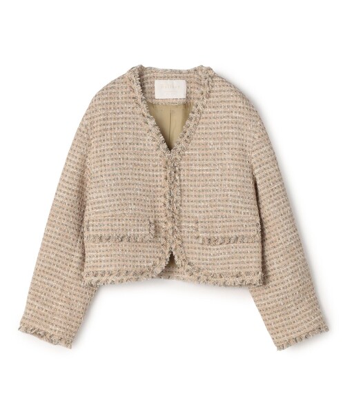 BALLSEY（ボールジィ）の「ペペローニツイード ショートジャケット（ノーカラージャケット・レディース・ベージュ系その他/ブルー系その他・36）」の2枚目の写真