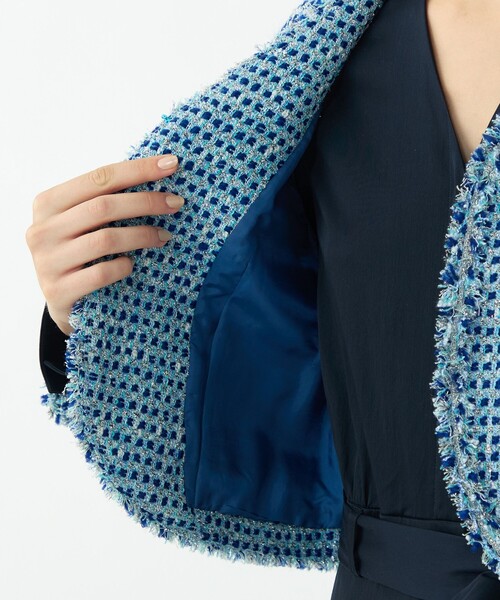BALLSEY（ボールジィ）の「ペペローニツイード ショートジャケット（ノーカラージャケット・レディース・ベージュ系その他/ブルー系その他・36）」の12枚目の写真