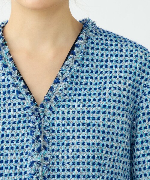 BALLSEY（ボールジィ）の「ペペローニツイード ショートジャケット（ノーカラージャケット・レディース・ベージュ系その他/ブルー系その他・36）」の13枚目の写真