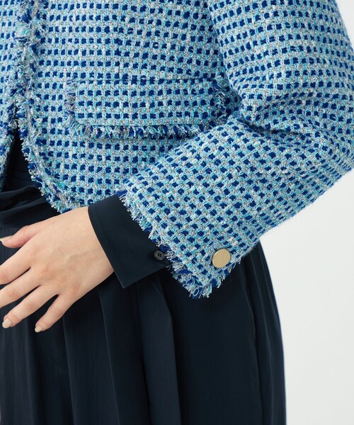 BALLSEY（ボールジィ）の「ペペローニツイード ショートジャケット（ノーカラージャケット・レディース・ベージュ系その他/ブルー系その他・36）」の9枚目の写真