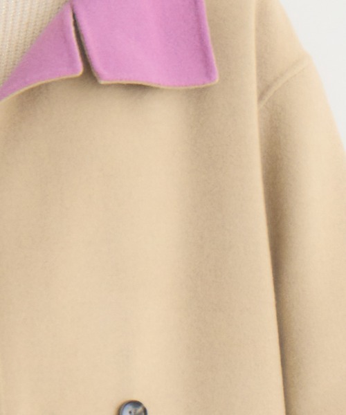 KATHARINE ROSS（キャサリンロス）の「【KATHARINE ROSS】バイカラーダブルビーバーコート（その他アウター・レディース・ベージュ/アイボリー/ブルー・FREE）」の17枚目の写真