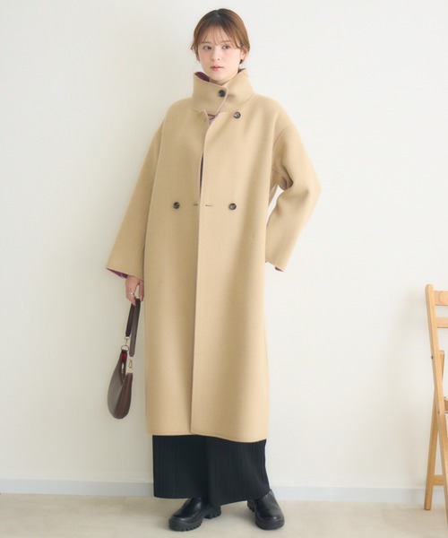 KATHARINE ROSS（キャサリンロス）の「【KATHARINE ROSS】バイカラーダブルビーバーコート（その他アウター・レディース・ベージュ/アイボリー/ブルー・FREE）」の15枚目の写真