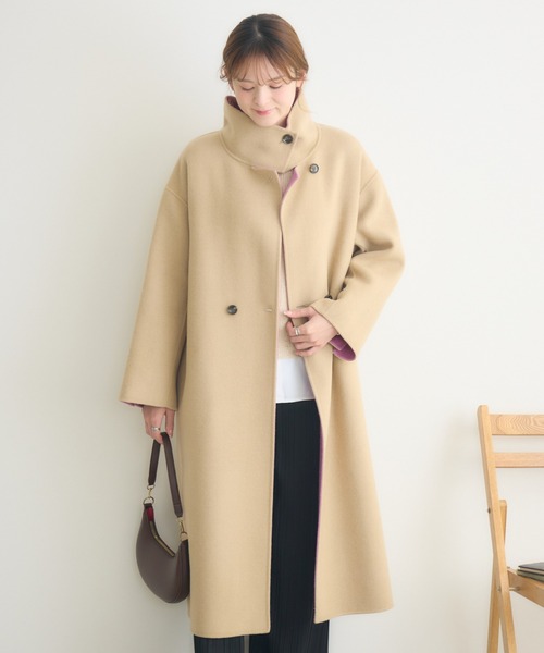 KATHARINE ROSS（キャサリンロス）の「【KATHARINE ROSS】バイカラーダブルビーバーコート（その他アウター・レディース・ベージュ/アイボリー/ブルー・FREE）」の16枚目の写真