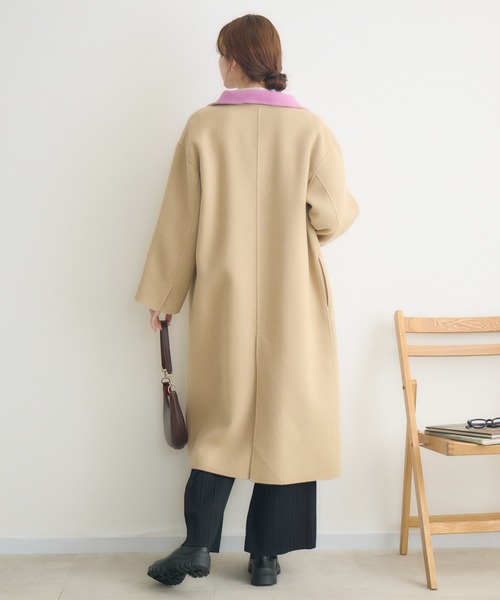 KATHARINE ROSS（キャサリンロス）の「【KATHARINE ROSS】バイカラーダブルビーバーコート（その他アウター・レディース・ベージュ/アイボリー/ブルー・FREE）」の13枚目の写真