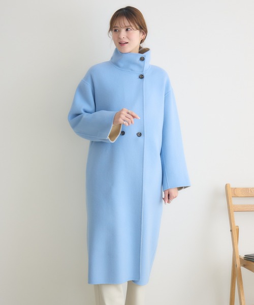 KATHARINE ROSS（キャサリンロス）の「【KATHARINE ROSS】バイカラーダブルビーバーコート（その他アウター・レディース・ベージュ/アイボリー/ブルー・FREE）」の22枚目の写真