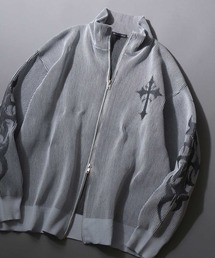 SITRY（シトリー）の「Trival Logo Knit Blouzon/トライバルロゴ オーバーサイズ ドローコード ニット ブルゾン ドライバーズニット（カーディガン/ボレロ）」