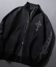 SITRY | Trival Logo Knit Blouzon/トライバルロゴ オーバーサイズ ドローコード ニット ブルゾン ドライバーズニット(カーディガン/ボレロ)