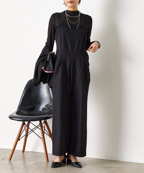 Jena espace merveilleux（ジェナ　エスパスメルヴェイユ）の「【オケージョン/3点セット】ベストシアーセットアップ（ワンピース・レディース・チャコールグレー/ブラック・FREE）」の2枚目の写真