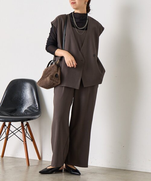 Jena espace merveilleux（ジェナ　エスパスメルヴェイユ）の「【オケージョン/3点セット】ベストシアーセットアップ（ワンピース・レディース・チャコールグレー/ブラック・FREE）」の16枚目の写真