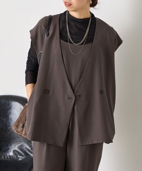 Jena espace merveilleux（ジェナ　エスパスメルヴェイユ）の「【オケージョン/3点セット】ベストシアーセットアップ（ワンピース・レディース・チャコールグレー/ブラック・FREE）」の22枚目の写真