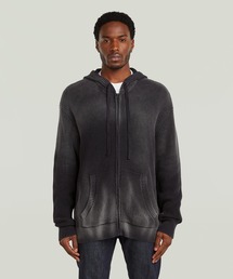 G-STAR | Sunfaded Loose Hoodie Knit Jacket/サンフェード加工オーバーサイズルーズニットパーカー(ニット/セーター)