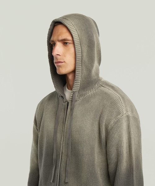 G-STAR（ジースター）の「Sunfaded Loose Hoodie Knit Jacket/サンフェード加工オーバーサイズルーズニットパーカー（ニット/セーター・メンズ・ブラウン系その他/ブルー系その他・MEDIUM/X-SMALL/SMALL/LARGE/X-LARGE）」の3枚目の写真