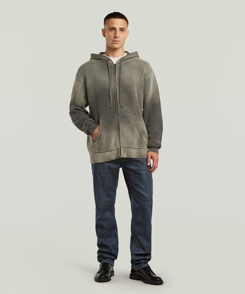 G-STAR（ジースター）の「Sunfaded Loose Hoodie Knit Jacket/サンフェード加工オーバーサイズルーズニットパーカー（ニット/セーター・メンズ・ブラウン系その他/ブルー系その他・MEDIUM/X-SMALL/SMALL/LARGE/X-LARGE）」の6枚目の写真