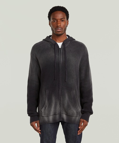 G-STAR（ジースター）の「Sunfaded Loose Hoodie Knit Jacket/サンフェード加工オーバーサイズルーズニットパーカー（ニット/セーター・メンズ・ブラウン系その他/ブルー系その他・MEDIUM/X-SMALL/SMALL/LARGE/X-LARGE）」の8枚目の写真