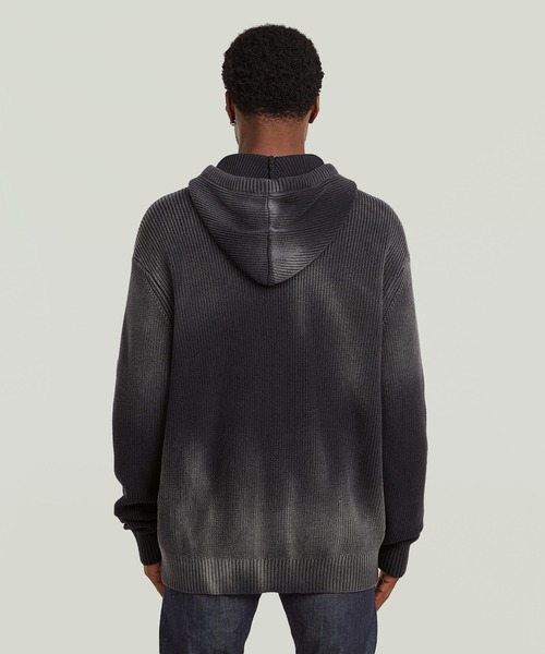G-STAR（ジースター）の「Sunfaded Loose Hoodie Knit Jacket/サンフェード加工オーバーサイズルーズニットパーカー（ニット/セーター・メンズ・ブラウン系その他/ブルー系その他・MEDIUM/X-SMALL/SMALL/LARGE/X-LARGE）」の9枚目の写真