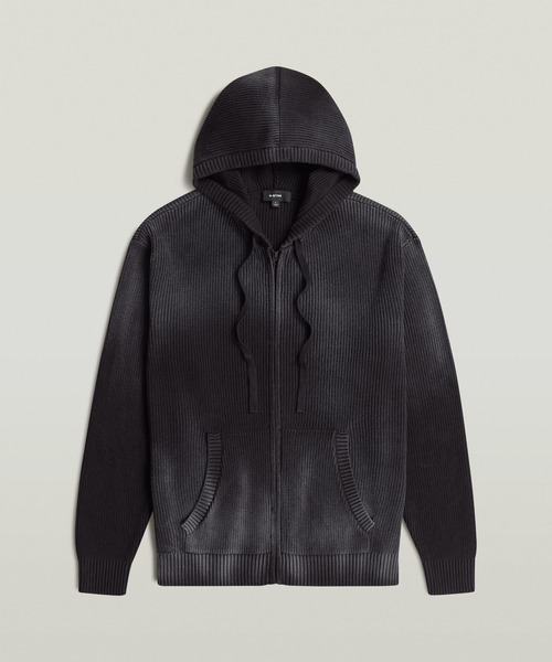 G-STAR（ジースター）の「Sunfaded Loose Hoodie Knit Jacket/サンフェード加工オーバーサイズルーズニットパーカー（ニット/セーター・メンズ・ブラウン系その他/ブルー系その他・MEDIUM/X-SMALL/SMALL/LARGE/X-LARGE）」の12枚目の写真