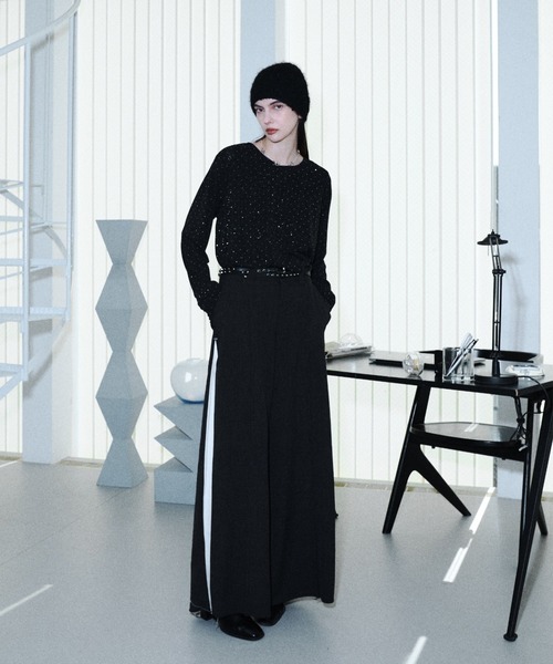 seyto(セイト)の「Rhinestone gritch cut saw / ラインストーングリットカットソー(Tシャツ/カットソー・メンズ・ブラック・2/3)」の4枚目の写真