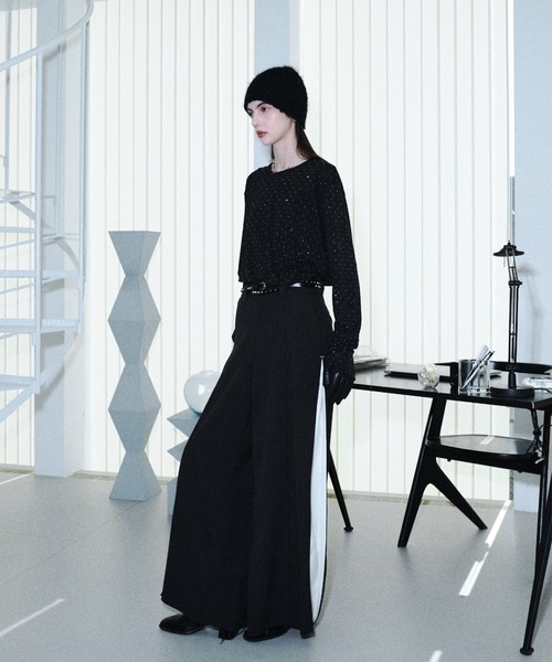 seyto(セイト)の「Rhinestone gritch cut saw / ラインストーングリットカットソー(Tシャツ/カットソー・メンズ・ブラック・2/3)」の7枚目の写真