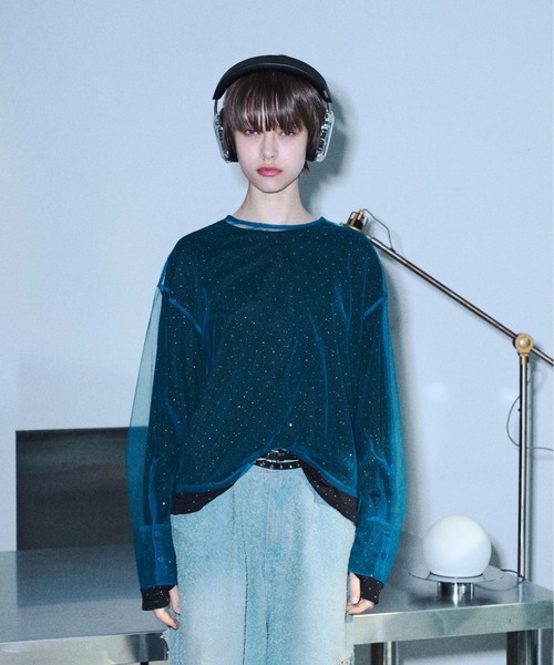 seyto(セイト)の「Rhinestone gritch cut saw / ラインストーングリットカットソー(Tシャツ/カットソー・メンズ・ブラック・2/3)」の11枚目の写真