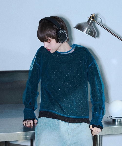 seyto(セイト)の「Rhinestone gritch cut saw / ラインストーングリットカットソー(Tシャツ/カットソー・メンズ・ブラック・2/3)」の14枚目の写真