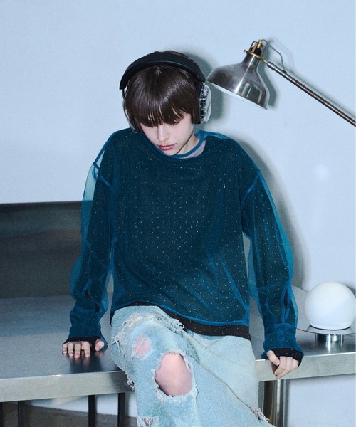 seyto(セイト)の「Rhinestone gritch cut saw / ラインストーングリットカットソー(Tシャツ/カットソー・メンズ・ブラック・2/3)」の15枚目の写真