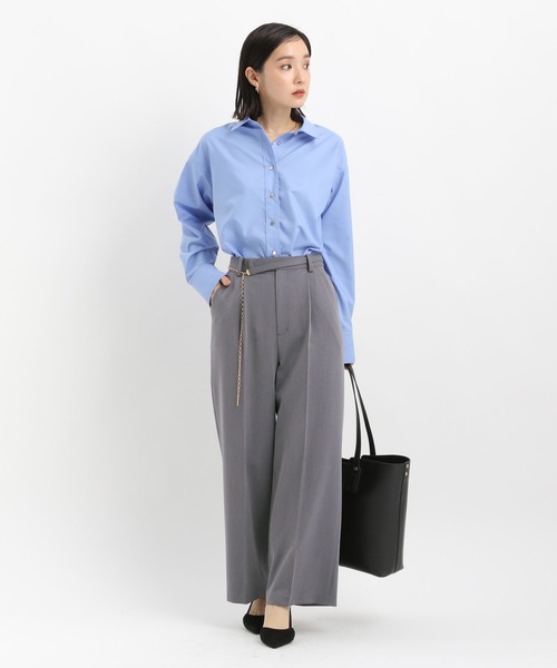 Andemiu（アンデミュウ）の「チェーンベルトストレートパンツ640811（スラックス・レディース・ネイビー/グレー/アイボリー・SMALL/MEDIUM）」の5枚目の写真