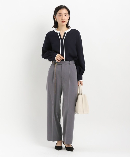 Andemiu（アンデミュウ）の「チェーンベルトストレートパンツ640811（スラックス・レディース・ネイビー/グレー/アイボリー・SMALL/MEDIUM）」の6枚目の写真