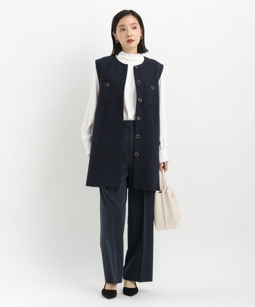 Andemiu（アンデミュウ）の「チェーンベルトストレートパンツ640811（スラックス・レディース・ネイビー/グレー/アイボリー・SMALL/MEDIUM）」の7枚目の写真