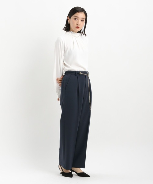 Andemiu（アンデミュウ）の「チェーンベルトストレートパンツ640811（スラックス・レディース・ネイビー/グレー/アイボリー・SMALL/MEDIUM）」の9枚目の写真