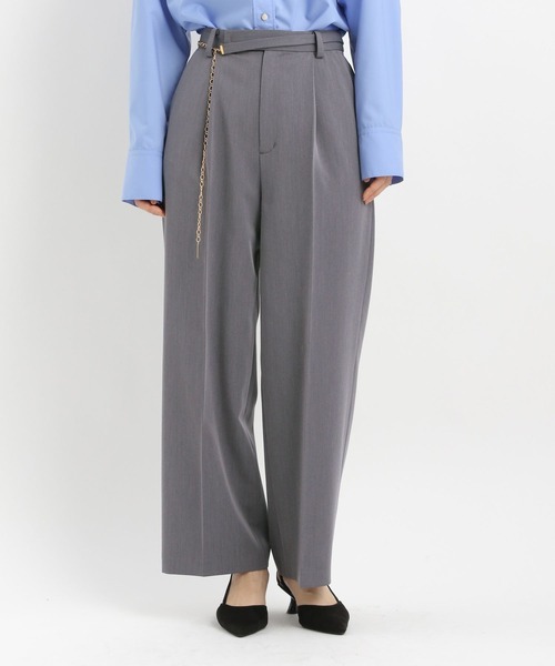 Andemiu（アンデミュウ）の「チェーンベルトストレートパンツ640811（スラックス・レディース・ネイビー/グレー/アイボリー・SMALL/MEDIUM）」の10枚目の写真