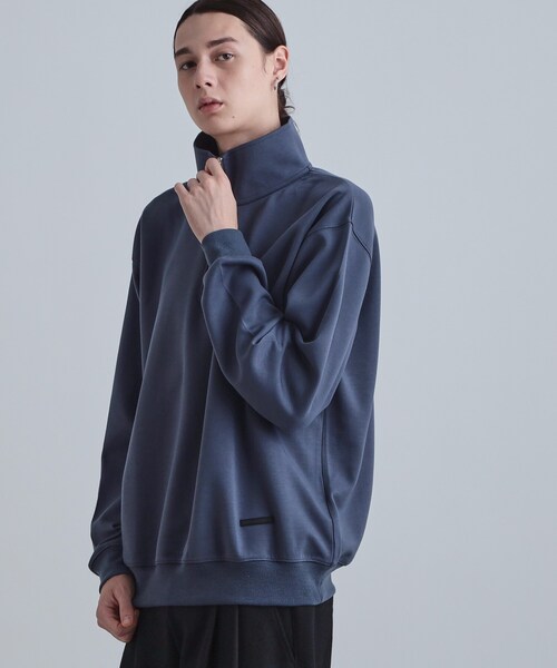 tk.TAKEO KIKUCHI(ティーケータケオキクチ)の「ハーフジップスウェット(スウェット・メンズ・ダークブラウン/ホワイト/ネイビー/ブラック・02/01/03)」の4枚目の写真