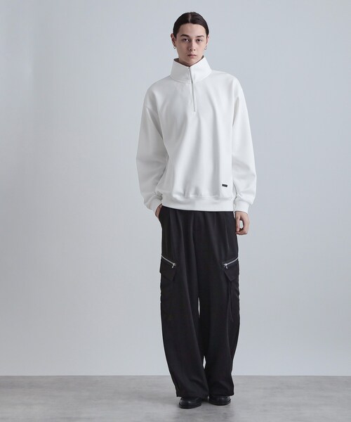 tk.TAKEO KIKUCHI(ティーケータケオキクチ)の「ハーフジップスウェット(スウェット・メンズ・ダークブラウン/ホワイト/ネイビー/ブラック・02/01/03)」の5枚目の写真