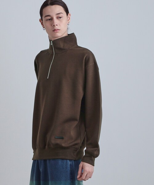 tk.TAKEO KIKUCHI(ティーケータケオキクチ)の「ハーフジップスウェット(スウェット・メンズ・ダークブラウン/ホワイト/ネイビー/ブラック・02/01/03)」の12枚目の写真