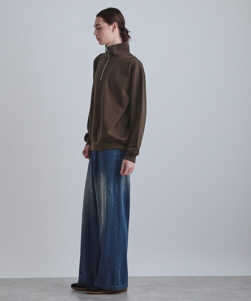 tk.TAKEO KIKUCHI(ティーケータケオキクチ)の「ハーフジップスウェット(スウェット・メンズ・ダークブラウン/ホワイト/ネイビー/ブラック・02/01/03)」の14枚目の写真