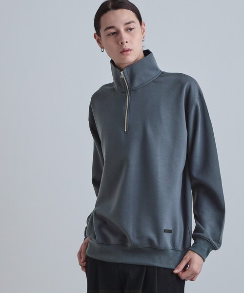 tk.TAKEO KIKUCHI(ティーケータケオキクチ)の「ハーフジップスウェット(スウェット・メンズ・ダークブラウン/ホワイト/ネイビー/ブラック・02/01/03)」の16枚目の写真