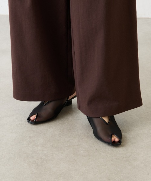 PAPILLONNER（パピヨネ）の「PAPILLONNER/メッシュオープントゥ（サンダル・レディース・ブラック/キャメル/ブラウン・L/M/S）」の4枚目の写真