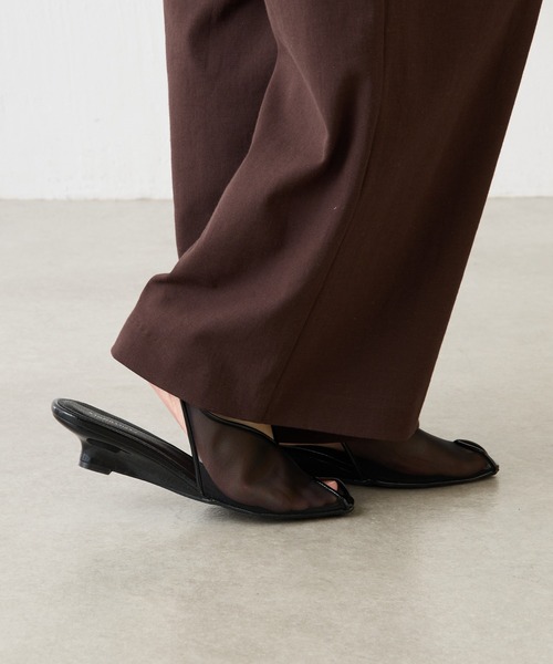 PAPILLONNER（パピヨネ）の「PAPILLONNER/メッシュオープントゥ（サンダル・レディース・ブラック/キャメル/ブラウン・L/M/S）」の7枚目の写真