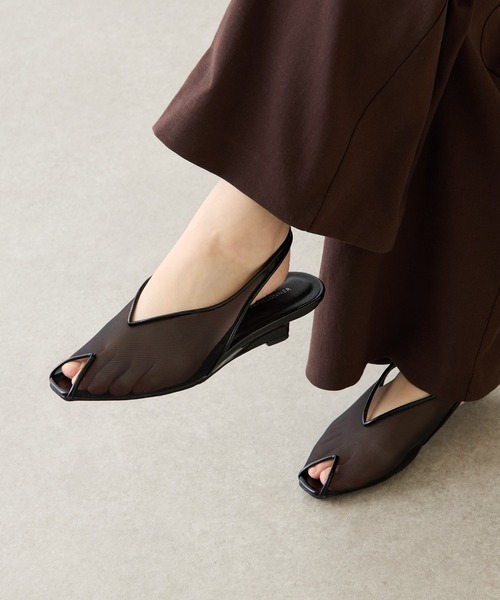 PAPILLONNER（パピヨネ）の「PAPILLONNER/メッシュオープントゥ（サンダル・レディース・ブラック/キャメル/ブラウン・L/M/S）」の8枚目の写真