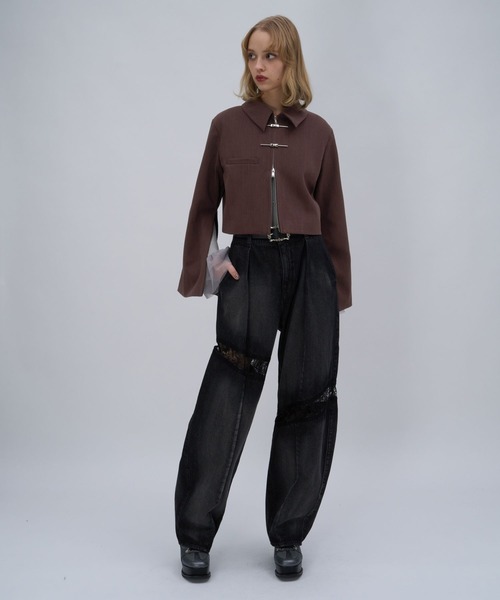 HARE（ハレ）の「KANAGUチャイナショートブルゾン(HARE)（ブルゾン・レディース・ブラック/ボルドー・FREE）」の6枚目の写真