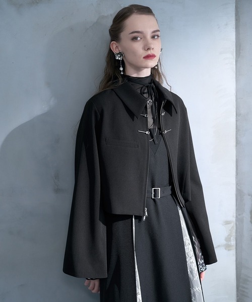 HARE（ハレ）の「KANAGUチャイナショートブルゾン(HARE)（ブルゾン・レディース・ブラック/ボルドー・FREE）」の7枚目の写真