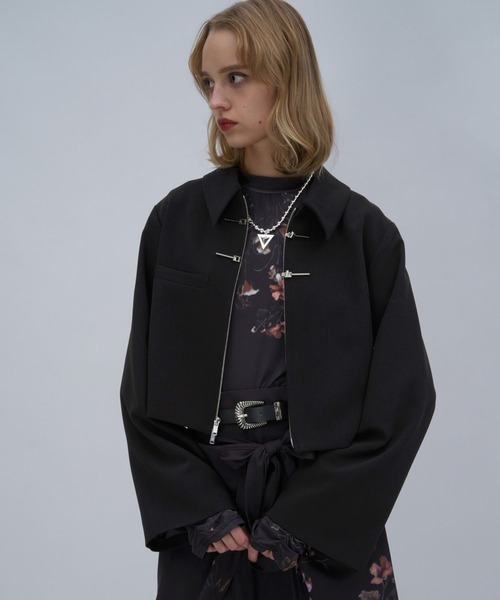 HARE（ハレ）の「KANAGUチャイナショートブルゾン(HARE)（ブルゾン・レディース・ブラック/ボルドー・FREE）」の10枚目の写真