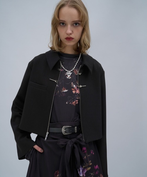 HARE（ハレ）の「KANAGUチャイナショートブルゾン(HARE)（ブルゾン・レディース・ブラック/ボルドー・FREE）」の12枚目の写真