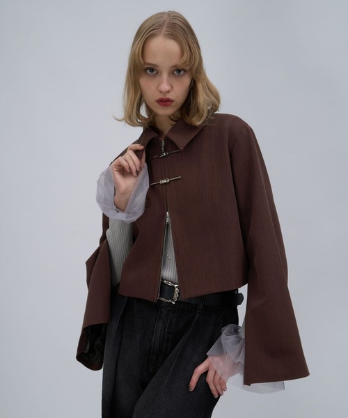 HARE（ハレ）の「KANAGUチャイナショートブルゾン(HARE)（ブルゾン・レディース・ブラック/ボルドー・FREE）」の15枚目の写真