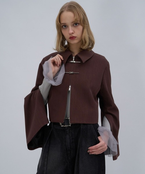 HARE（ハレ）の「KANAGUチャイナショートブルゾン(HARE)（ブルゾン・レディース・ブラック/ボルドー・FREE）」の16枚目の写真